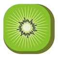 Delicious breakfast round corner square icon kiwi fruit