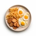 Delicious Plate Of Eggs And French Fries In High Resolution