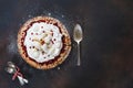 Delicious brown butter cranberry tart with fresh cranberries