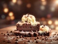 Delicious Brownie With Chocolate On Top. Generative AI