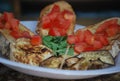 Delicious bruschetta in the market in Nottinghill, in London