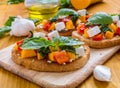 Delicious and Healthy Bruschettas Close-up