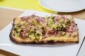 Delicious brussels sprout and prosciutto flatbread