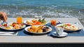 Delicious buffet breakfast served with a variety of food