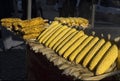 Street vendor`s delicious roasted corn in Istanbul. Turkey Royalty Free Stock Photo