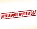 Delicious burritos text stamp