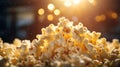 Delicious Buttered Popcorn on a Plate AI Generated