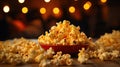 Delicious Buttered Popcorn on a White Background AI Generated