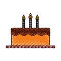 Delicious cake brithday with candles Royalty Free Stock Photo