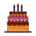 Delicious cake brithday with candles Royalty Free Stock Photo