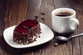 Delicious cake with chocolate and cherry jelly Royalty Free Stock Photo