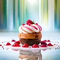 Delicious cake with fruits - ai generated image