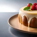 Delicious cake with fruits - ai generated image