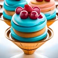 Delicious cake with fruits - ai generated image