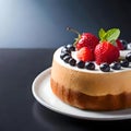 Delicious cake with fruits - ai generated image