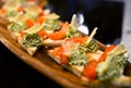 Delicious canapes with salmon