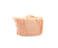 Delicious canned tuna chunk isolated on white Royalty Free Stock Photo