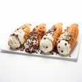 Delicious Cannoli Mini Ice Creams With Chocolate Chips Royalty Free Stock Photo