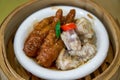 A delicious Cantonese morning tea dim sum, steamed chicken feet and spare ribs Royalty Free Stock Photo