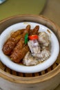 A delicious Cantonese morning tea dim sum, steamed chicken feet and spare ribs Royalty Free Stock Photo