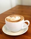 Delicious cappachino in white cup