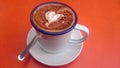 Delicious Cappuccino Coffee with Heart of Cream