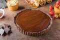 Delicious caramel chocolate tart Royalty Free Stock Photo