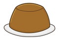 Delicious caramel custard in flat style and outlines, Vector Illustration