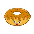 Delicious cartoon donut, vector illustration Royalty Free Stock Photo