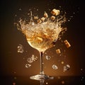 delicious cava cup floating in the air, professional food photography, studio background, advertising photography, cooking ideas