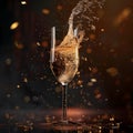 delicious cava cup floating in the air, professional food photography, studio background, advertising photography, cooking ideas