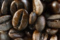 Coffee beans close-up, coffee texture.