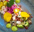 Delicious ceviche mixto mexican style Royalty Free Stock Photo