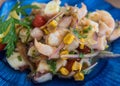 Delicious ceviche mixto mexican style Royalty Free Stock Photo