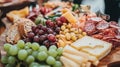 Delicious Charcuterie Board Featuring Cheese Grapes and Crackers