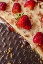 Delicious cheese cake with strawberries Royalty Free Stock Photo