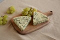 Delicious Cheese Danablu on a wooden board, side view Royalty Free Stock Photo