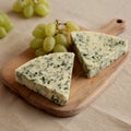 Delicious Cheese Danablu on a wooden board, side view Royalty Free Stock Photo