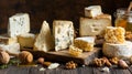 Delicious Cheese Platter with Honeycomb and Nuts for a Feast Royalty Free Stock Photo