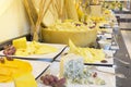 Different kinds and sorts of cheese Close-up