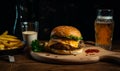 A Delicious Cheeseburger with Crispy Fries