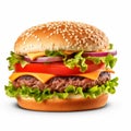Delicious Cheeseburger With Fresh Ingredients Royalty Free Stock Photo