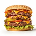 Delicious Cheeseburger: A Mouthwatering Treat For Food Lovers Royalty Free Stock Photo
