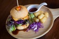 Delicious cheeseburger platter Royalty Free Stock Photo