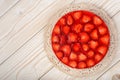 Delicious cheesecake with strawberry mousse, strawberry jelly and strawberries. Royalty Free Stock Photo