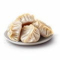 Delicious Cheesy Thai Dumplings On A Crinkled Plate