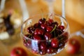 Delicious cherries in a jar