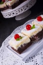 Delicious cherry cream cake Royalty Free Stock Photo