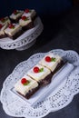 Delicious cherry cream cake Royalty Free Stock Photo