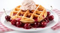 Delicious Cherry Pie with Fresh Cherries Isolated on Crisp White Background Royalty Free Stock Photo